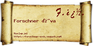 Forschner Éva névjegykártya